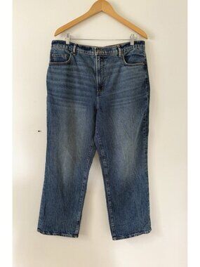 Rivete High Rise Straight Leg Jeans In Echo Vintage Wash Denim Baggy Relaxed 32